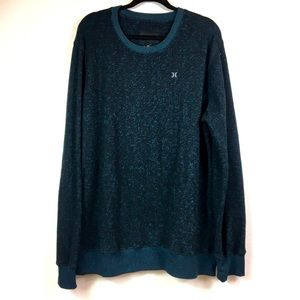 Hurley Heathered Green Men Fleece Sweater Size XL